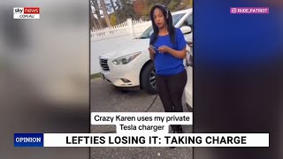 Lefties Losing It ‘Obnoxious’ EV driver uses someone elses driveway to charge car [upl. by Iglesias71]