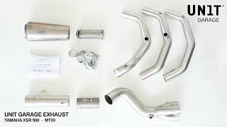 UNITgarage Exhaust for Yamaha XSR900  MT09  MT09 Tracer [upl. by Schreibe]