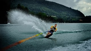 Monoski Wasserski mit Motorboot in Velden am WÃ¶rthersee  Mono Wasserski fahren [upl. by Annaoj]