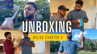 UNBOXING VLOG DJI GIMBAL amp SHOT GUN MIC REVIEW [upl. by Yesiad422]