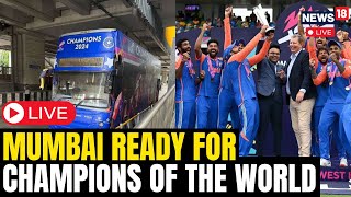 Team India In Mumbai LIVE  Wankhede Stadium Felicitation  Victory Parade Live  RohitVirat  N18L [upl. by Collie900]