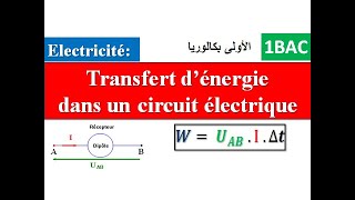 Transfert dénergie dans un circuit électrique  1bac الأولى بكالوريا [upl. by Naghem]