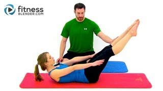 Pilates Abs and Obliques Workout  26 Minute Fitness Blender Online Pilates Class [upl. by Aihsem]