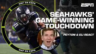 WHAT 👏 A 👏 CATCH 👏 Peyton amp Eli react to Seahawks gamewinning touchdown  Manningcast [upl. by Matless]