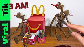 Eating SIREN HEAD HAPPY MEAL FROM MCDONALDS  Viral Tik ASMR Food Mukbang [upl. by Affrica]