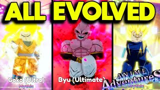 ALL 3 NEW EVOLVED DRAGON BALL UNITS SHOWCASE IN ANIME ADVENTURES UPDATE 185 [upl. by Atipul]