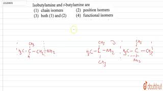 Isobutylamine and tbutylamine are  12  AMINES  CHEMISTRY  R SHARMA  Doubtnut [upl. by Ahsilem]