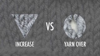 The Difference Between An Increase And A Yarn Over  Knitting Tip [upl. by Willetta]