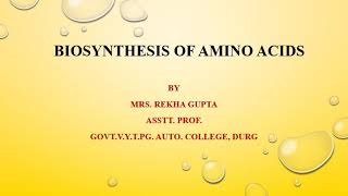 Biosynthesis of amino acids [upl. by Laaspere]