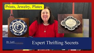 How to Tell Flow Blue Plates Lithographic Prints Jewelry amp More Thrifting Secrets by Dr Lori [upl. by Meeker211]