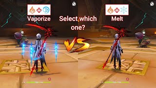 Arlecchino Melt vs Arlecchino Vaporize Who is the best GAMEPLAY COMPARISON [upl. by Eb]