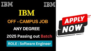 IBM Hiring for 2025 passing out batch offcampusjobs offcampusdrives 2025jobs freshersjobs itjob [upl. by Birgit603]