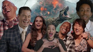 FAST 9 Cast Reacts To JURASSIC WORLD  FAST amp FURIOUS Crossover Rumors  HILARIOUS INTERVIEW [upl. by Nohsal]