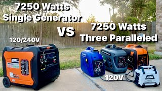 Genmax GM7250 Watts Generator VS Three Paralleled Generators 7250 Watts which one is Better [upl. by Eenrahc]