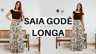 SAIA LONGA MEIO GODÊ  COSTURA PARA INICIANTES  ELLEN BORGES [upl. by Annawd]