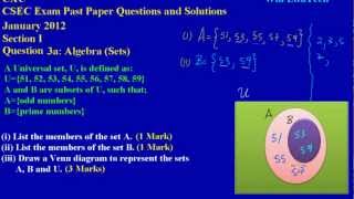 CSEC CXC Maths Past Paper 2 Question 3a Jan 2012 Exam Solutions Answers by Will EduTech [upl. by Mloclam876]