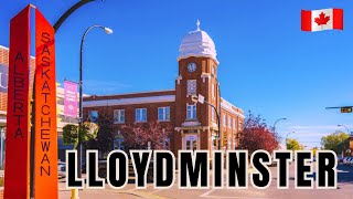 Tour around City of LLOYDMINSTER Alberta and Saskatchewan  Canada 4K [upl. by Yrac]