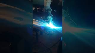 GRINDING OFF EXCESSIVE WELD FROM THE CATERPILLARS BUCKET FIXING DOZERS BUCKET [upl. by Yelmene]