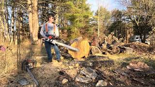 Stihl 500i VS Husqvarna 592 With 36” Bars [upl. by Ruddy215]