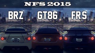 Subaru BRZ Premium vs Toyota GT86 vs Scion FRS  NFS 2015 Drag Race [upl. by Marolda]