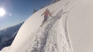 Glacier de Toule Pointe Helbronner Courmayeur Italie ski hors pistes montagne [upl. by Olag]