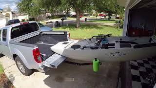 How I load my Hobie Outback and ProAngler12 in the back of my short bed truck [upl. by Cronin537]