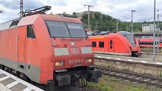 Koblenz Hbf ICE IC2 Class 66 Brohltahl 218 RE5 [upl. by Nytsirc]