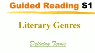 Literary Genres  Guided Reading Module Semestre 1 English Studies الأنواع الأدبية حصة مهمة [upl. by Kenway]