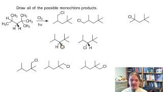 Radical Chlorination of Isooctane [upl. by Hillie]