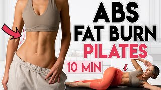 ABS FAT BURN PILATES WORKOUT 🔥 Tone amp Sculpt a Flat Stomach  10 min [upl. by Brubaker]