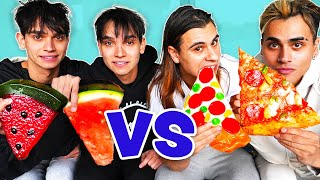 Gummy Food vs Real Food Challenge EATING GIANT GUMMY FOOD [upl. by Conlen]