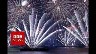 New Year 2018 Hong Kongs celebration BBC News [upl. by Teeniv]