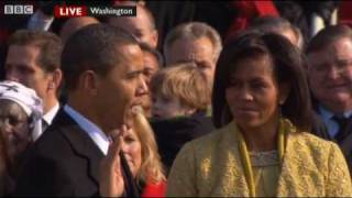 Barack Obama Oath of Office  Sworn In  President Obama The Inauguration  BBC News [upl. by Lynnelle713]