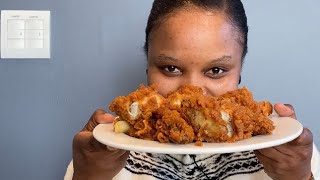 MukbangASMR Hungry Lion Chicken Wings no talking mukbang eatingsounds southafricanyoutuber [upl. by Buckley439]