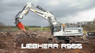 Liebherr excavators demolishing power station footings liebherr demolition oilquick [upl. by Solana923]