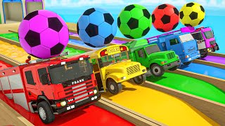 Finger Family Songs  Color the soccer balls and the school bus  Baby Nursery Rhymes amp Kids Songs [upl. by Emile]