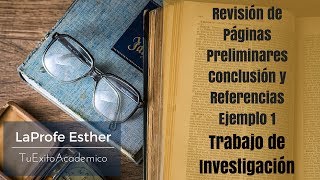 Paginas preliminares Conclusion y Referencias Ejem 1 Tesis [upl. by Ariahs]