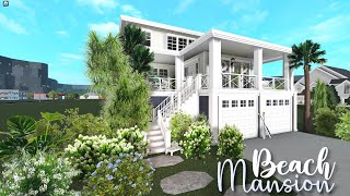 MEGA BEACH MANSION BLOXBURG SPEEDBUILD 3 STORIES [upl. by Blatman]