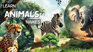 Animals names for kids I Kids English educational video [upl. by Varini]