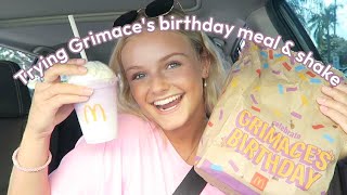 Trying McDonalds New Grimace Birthday Meal amp Shake [upl. by Tager550]