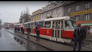 Czech Republic Prague tram 11 ride from Spojovací to Náměstí Bratří Synků [upl. by Dlonra]