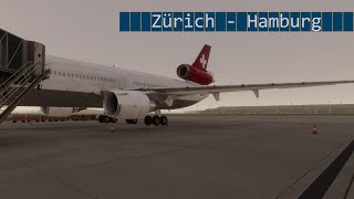 X Plane 12  Zürich LSZH  Hamburg EDDH  SWISS MD11P  Vatsim [upl. by Maillw674]