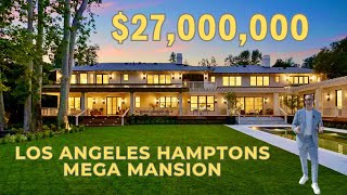 INSANE 27000000 Hamptons Home in LA  Mega Mansion Tour [upl. by Joyce]