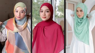 TUTORIAL CARA PAKAI SHAWL LABUH SIMPLE DAN CANTIK [upl. by Hunter]