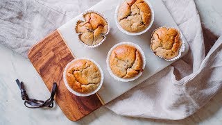 Sunde muffins med banan og peanutbutter [upl. by Nomahs]