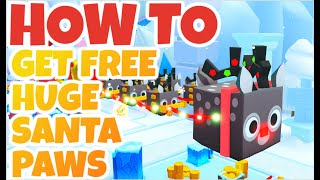 🐶 HOW TO GET A FREE SANTA PAWS HUGE PET IN PET SIM 99 CHRISTMAS UPDATE PART 2 ROBLOX [upl. by Ffilc]