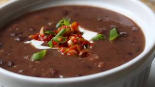 Quick Black Bean Soup Recipe  Easy Bacon Black Bean Soup [upl. by Myrtle]