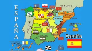 Himno nacional de España con banderas y escudos de todas las regiones [upl. by Mauceri]