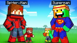 Construire DES STATUES GÉANTES en SUPERHEROS sur Minecraft [upl. by Yokum]