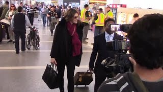 Elizabeth Hurley Is A Style Pro Walking Through LAX [upl. by Wagoner]